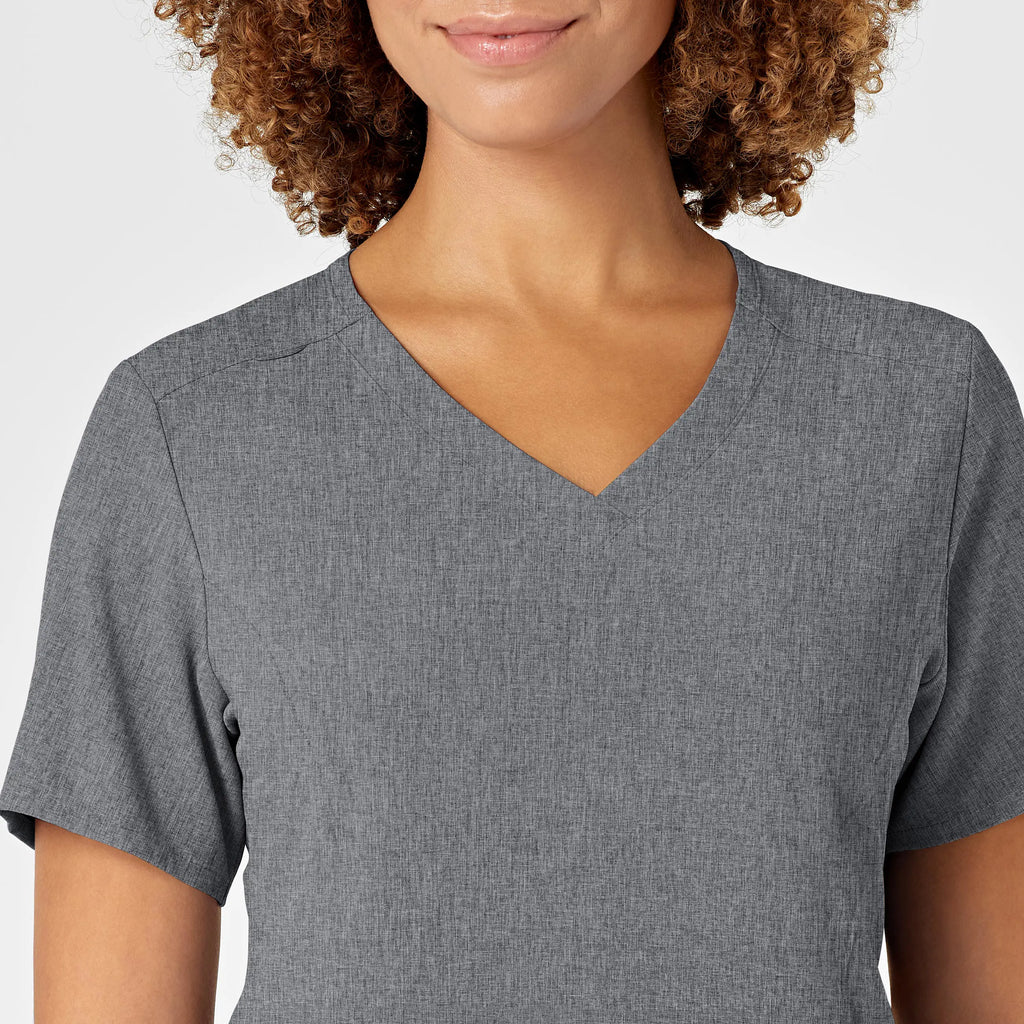 Wink Scrubs Women's RENEW V-Neck Scrub Top Grey Heather | scrub-supply.com