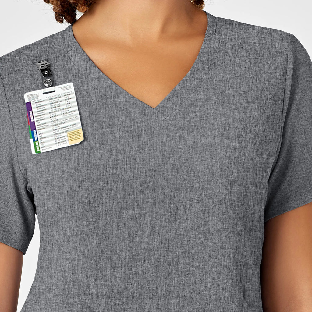 Wink Scrubs Women's RENEW V-Neck Scrub Top Grey Heather | scrub-supply.com