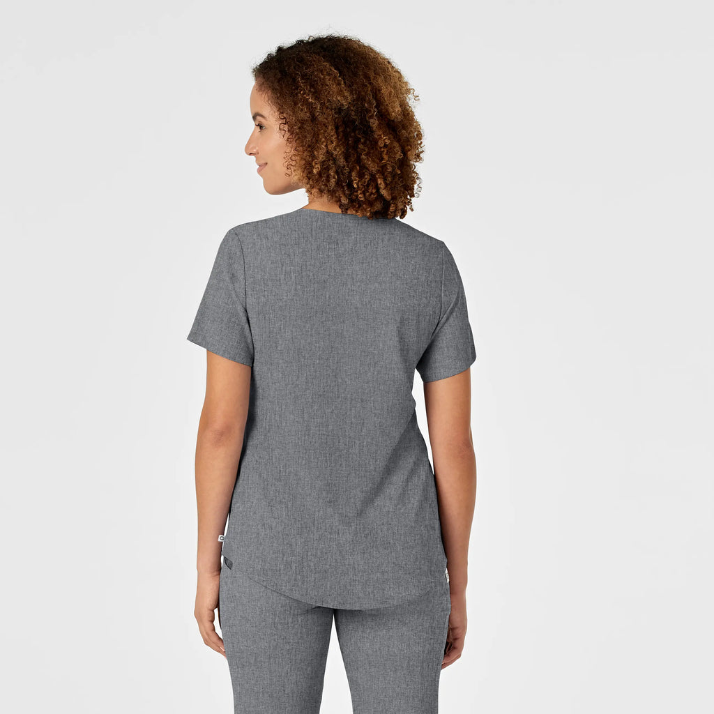 Wink Scrubs Women's RENEW V-Neck Scrub Top Grey Heather | scrub-supply.com