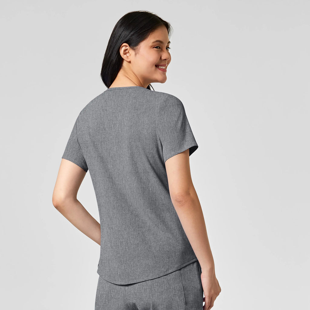 Wink Scrubs Women's RENEW V-Neck Scrub Top Grey Heather | scrub-supply.com