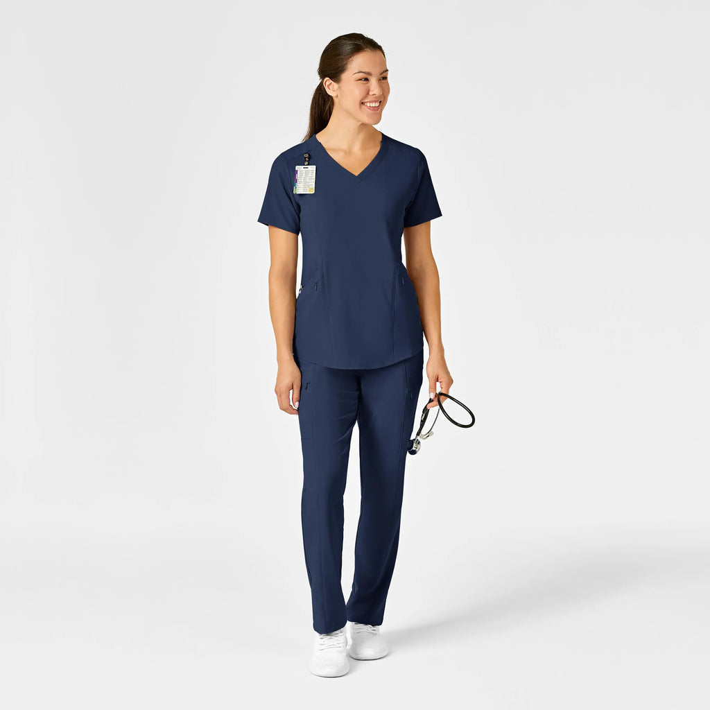 Wink Scrubs Women's RENEW V-Neck Scrub Top Navy | scrub-supply.com