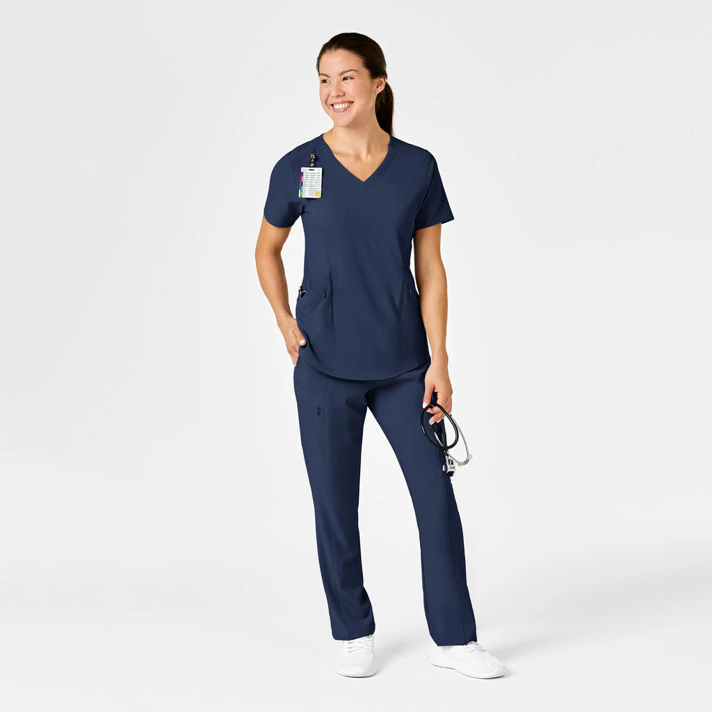 Wink Scrubs Women's RENEW V-Neck Scrub Top Navy | scrub-supply.com