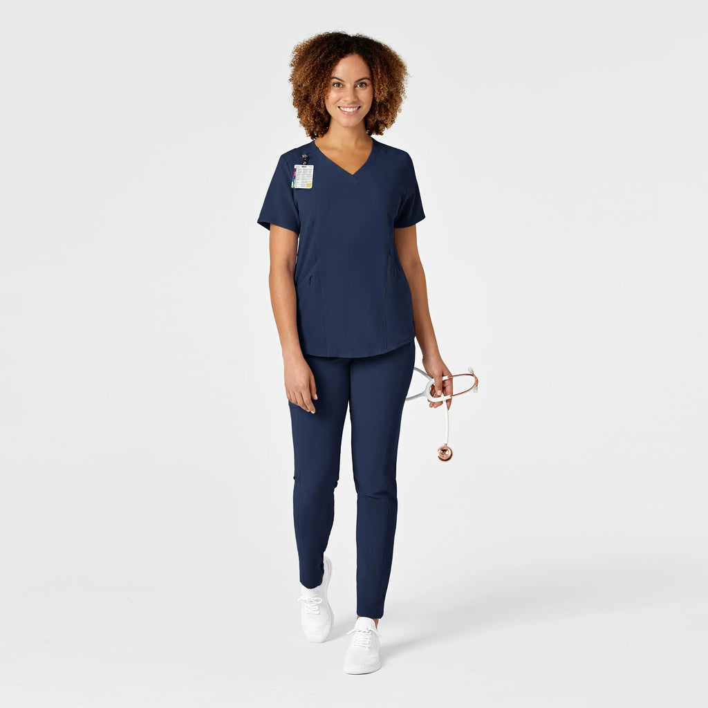 Wink Scrubs Women's RENEW V-Neck Scrub Top Navy | scrub-supply.com