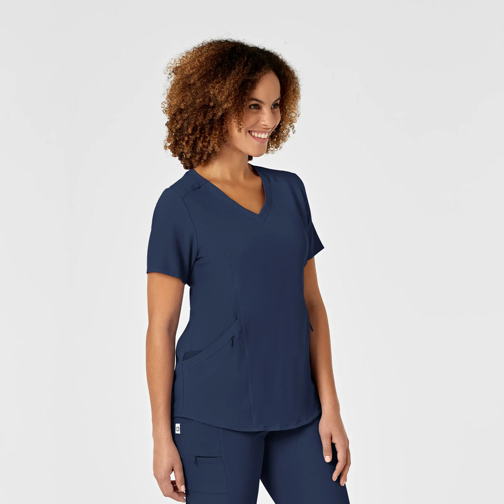 Wink Scrubs Women's RENEW V-Neck Scrub Top Navy | scrub-supply.com