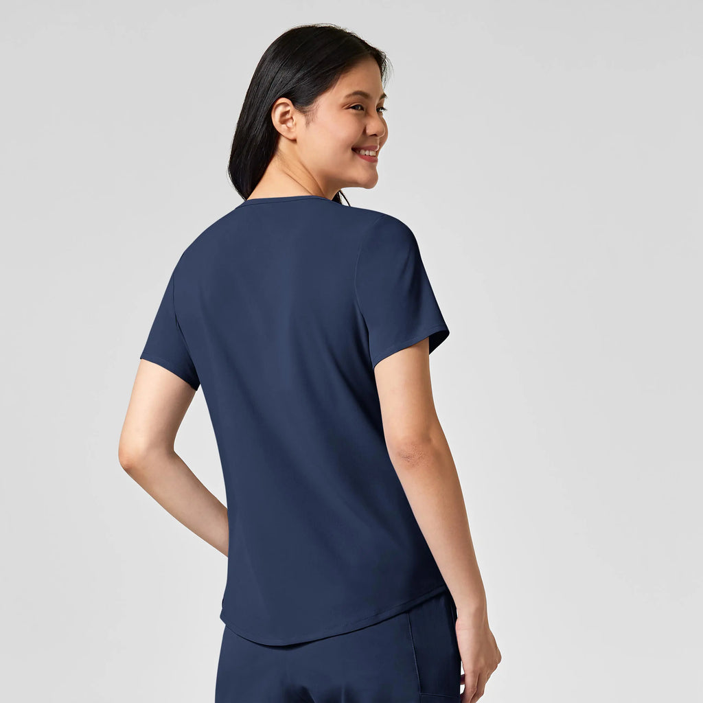 Wink Scrubs Women's RENEW V-Neck Scrub Top Navy | scrub-supply.com