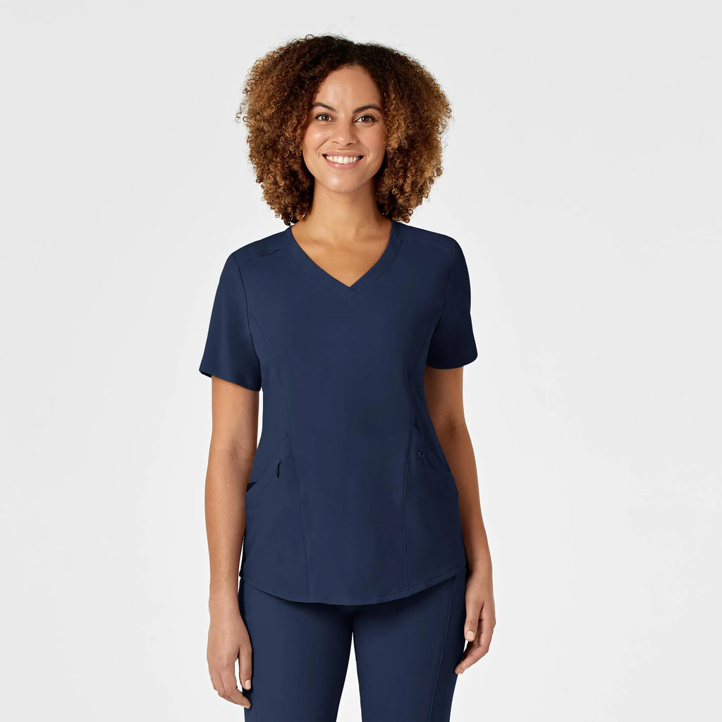 Wink Scrubs Women's RENEW V-Neck Scrub Top Navy | scrub-supply.com