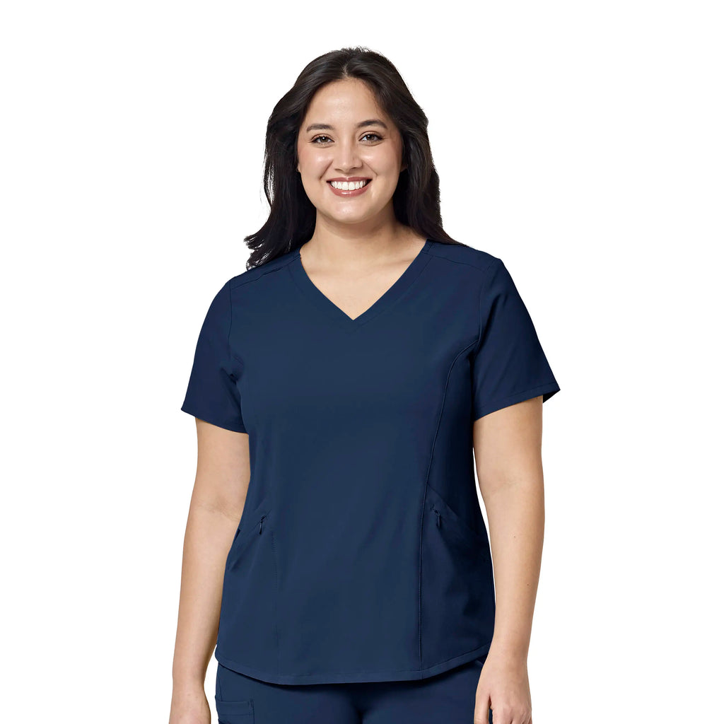 Wink Scrubs Women's RENEW V-Neck Scrub Top Navy | scrub-supply.com