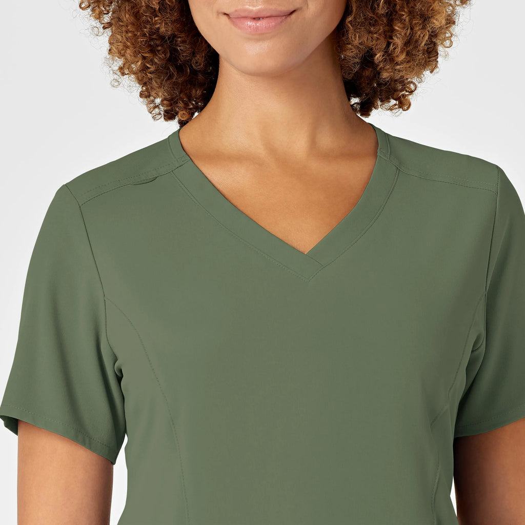 Wink Scrubs Women's RENEW V-Neck Scrub Top Olive | scrub-supply.com