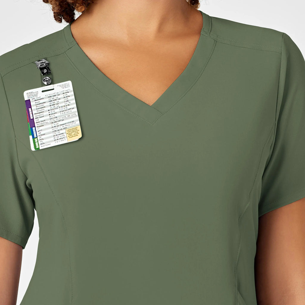 Wink Scrubs Women's RENEW V-Neck Scrub Top Olive | scrub-supply.com