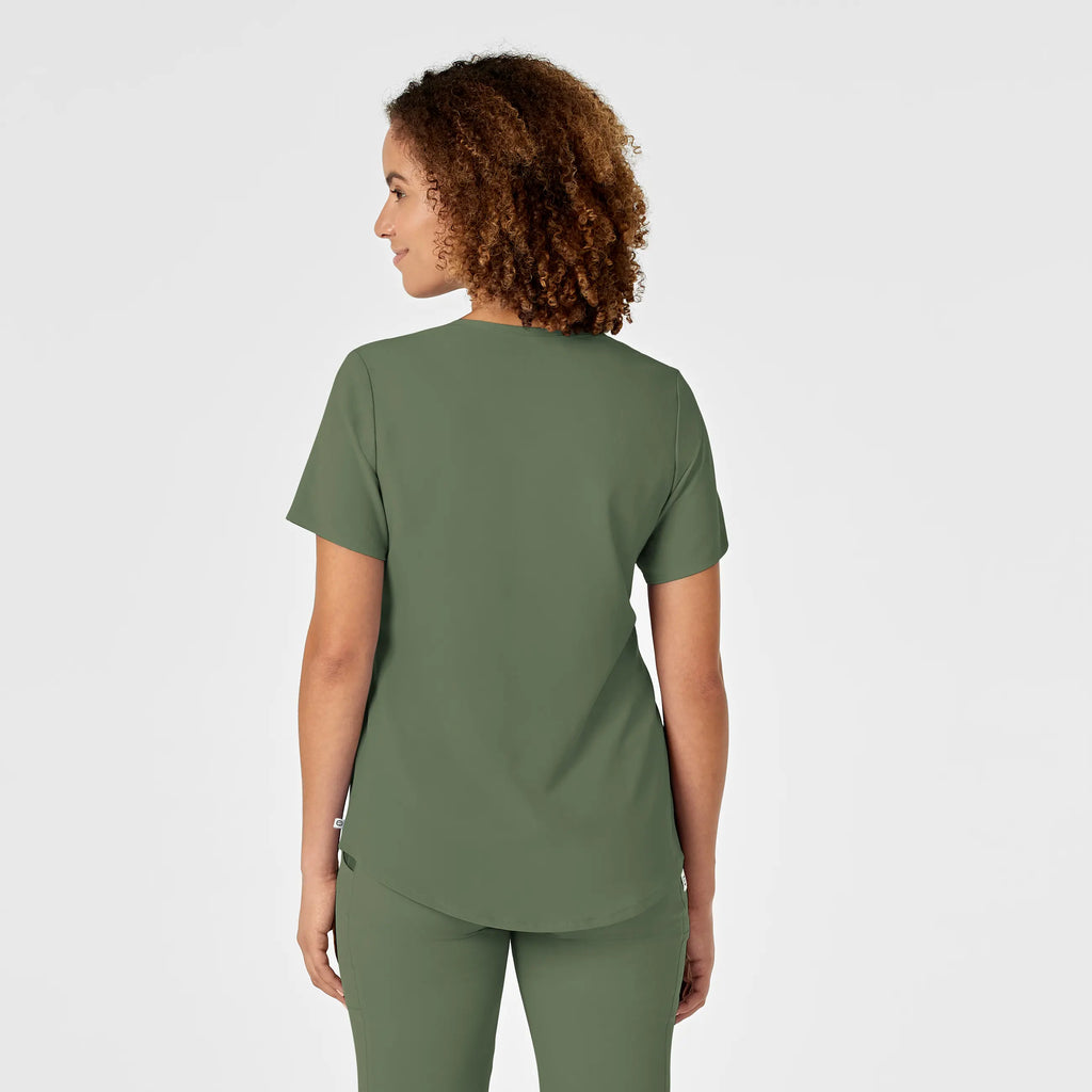 Wink Scrubs Women's RENEW V-Neck Scrub Top Olive | scrub-supply.com