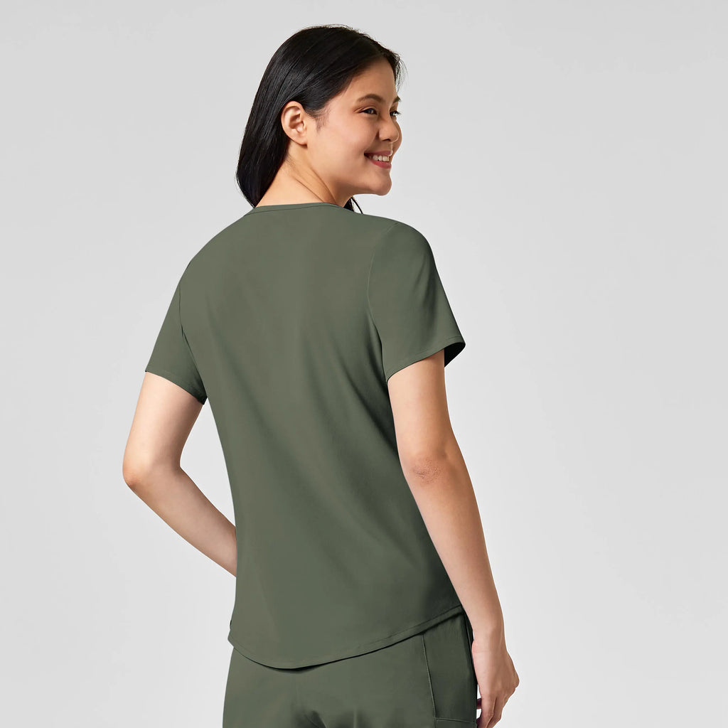 Wink Scrubs Women's RENEW V-Neck Scrub Top Olive | scrub-supply.com