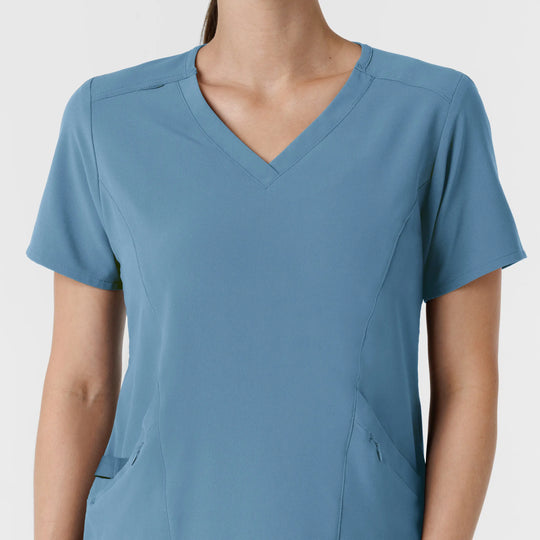 Wink Scrubs Women's RENEW V-Neck Scrub Top Pacific Blue | scrub-supply.com
