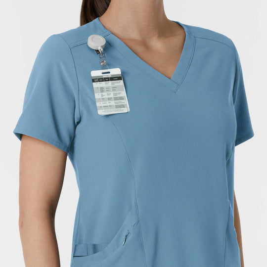 Wink Scrubs Women's RENEW V-Neck Scrub Top Pacific Blue | scrub-supply.com