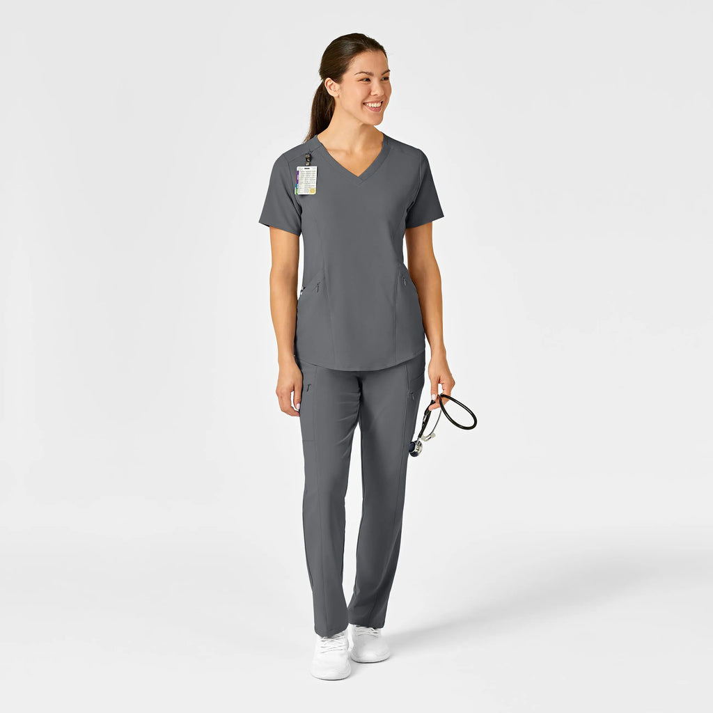 Wink Scrubs Women's RENEW V-Neck Scrub Top Pewter | scrub-supply.com