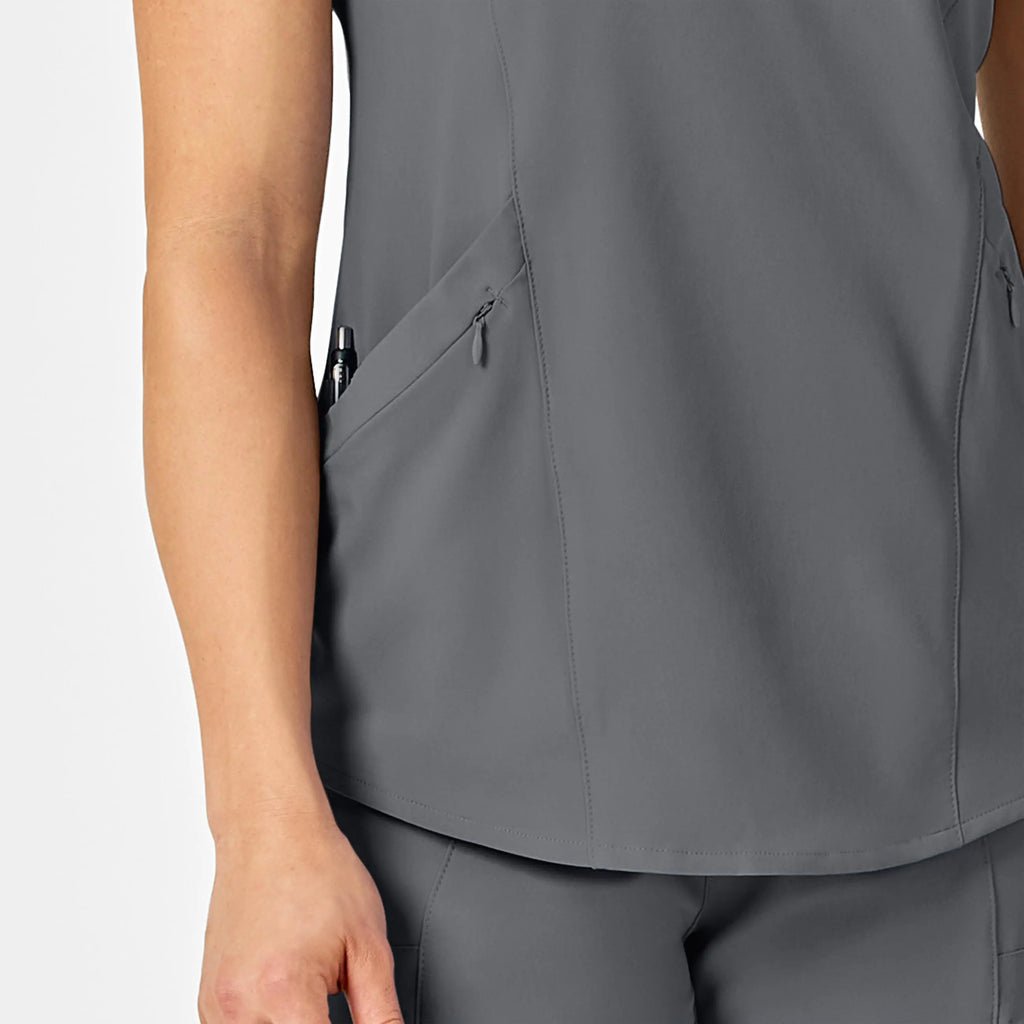 Wink Scrubs Women's RENEW V-Neck Scrub Top Pewter | scrub-supply.com