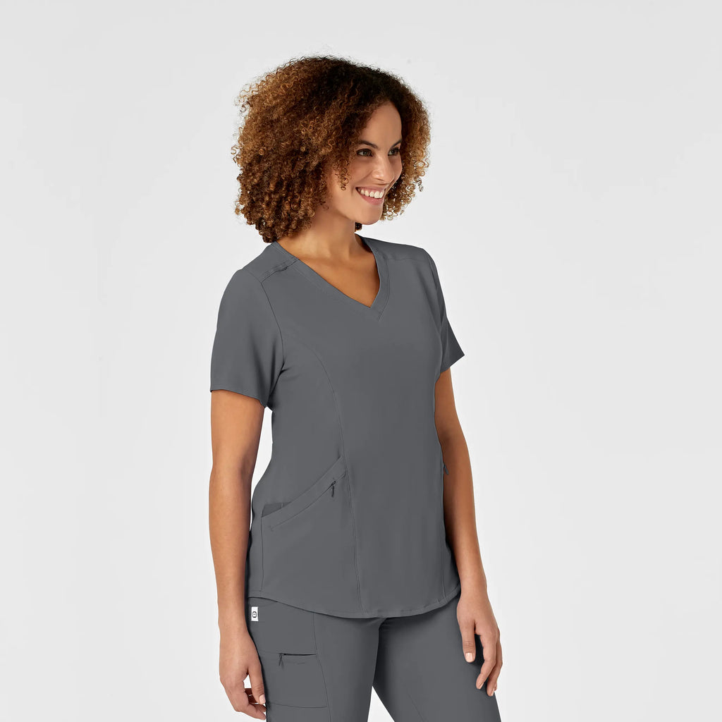 Wink Scrubs Women's RENEW V-Neck Scrub Top Pewter | scrub-supply.com