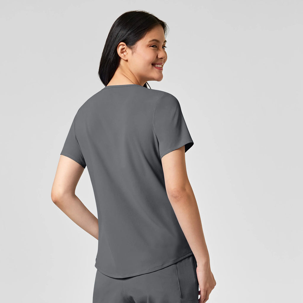 Wink Scrubs Women's RENEW V-Neck Scrub Top Pewter | scrub-supply.com