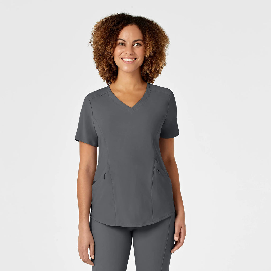 Wink Scrubs Women's RENEW V-Neck Scrub Top Pewter | scrub-supply.com