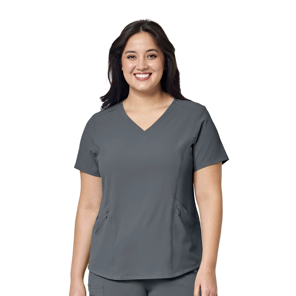 Wink Scrubs Women's RENEW V-Neck Scrub Top Pewter | scrub-supply.com