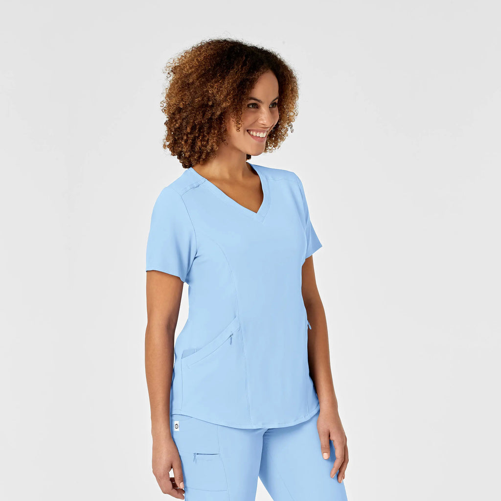 Wink Scrubs Women's RENEW V-Neck Scrub Top Powder Blue | scrub-supply.com