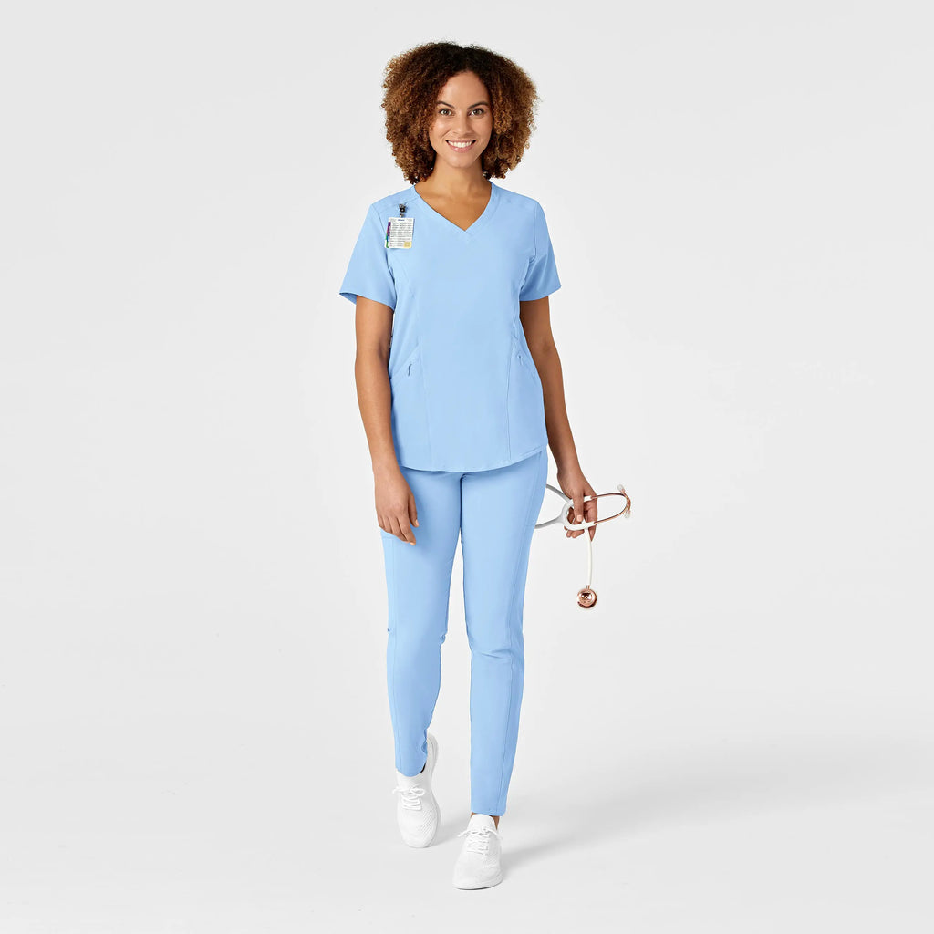 Wink Scrubs Women's RENEW V-Neck Scrub Top Powder Blue | scrub-supply.com