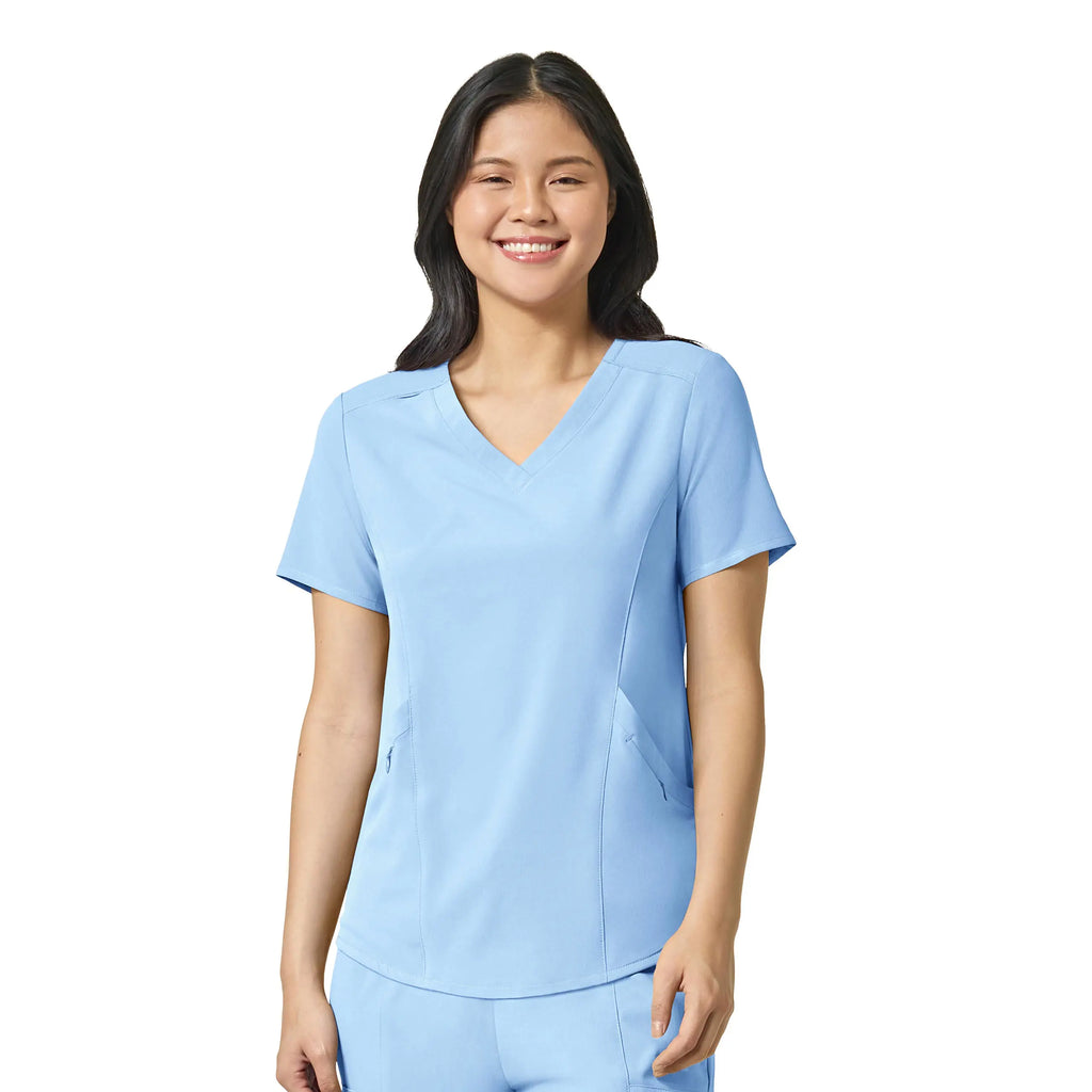 Wink Scrubs Women's RENEW V-Neck Scrub Top Powder Blue | scrub-supply.com