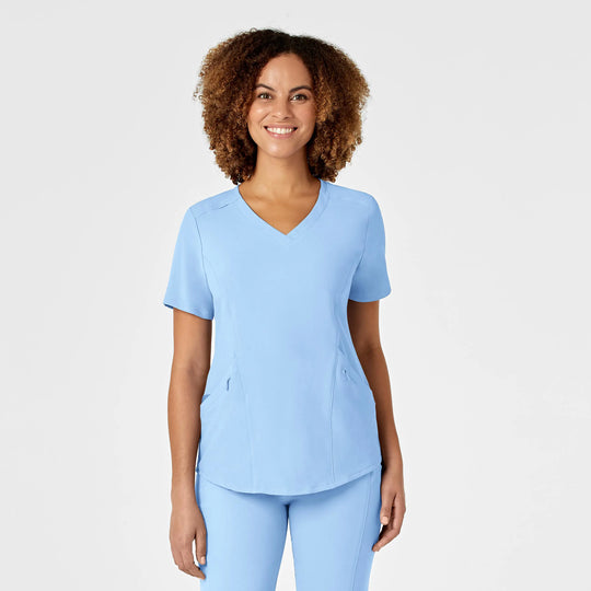 Wink Scrubs Women's RENEW V-Neck Scrub Top Powder Blue | scrub-supply.com