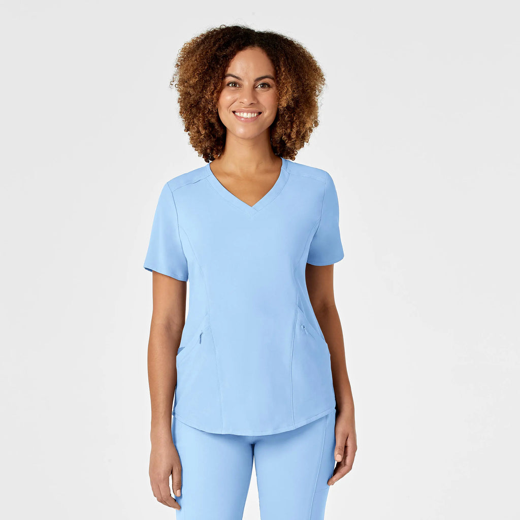 Wink Scrubs Women's RENEW V-Neck Scrub Top Powder Blue | scrub-supply.com