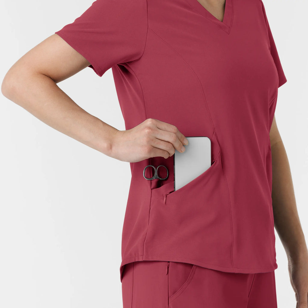 Wink Scrubs Women's RENEW V-Neck Scrub Top Ruby | scrub-supply.com