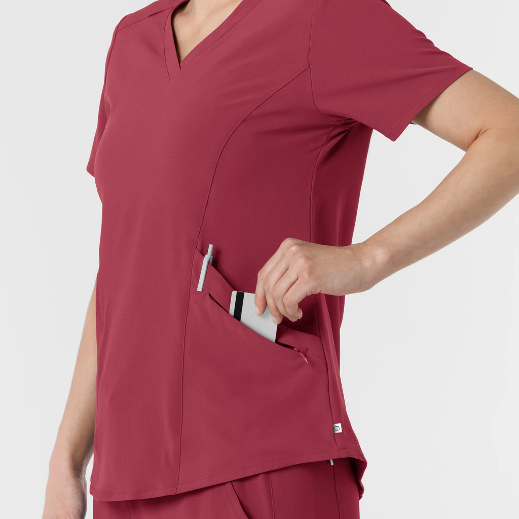 Wink Scrubs Women's RENEW V-Neck Scrub Top Ruby | scrub-supply.com