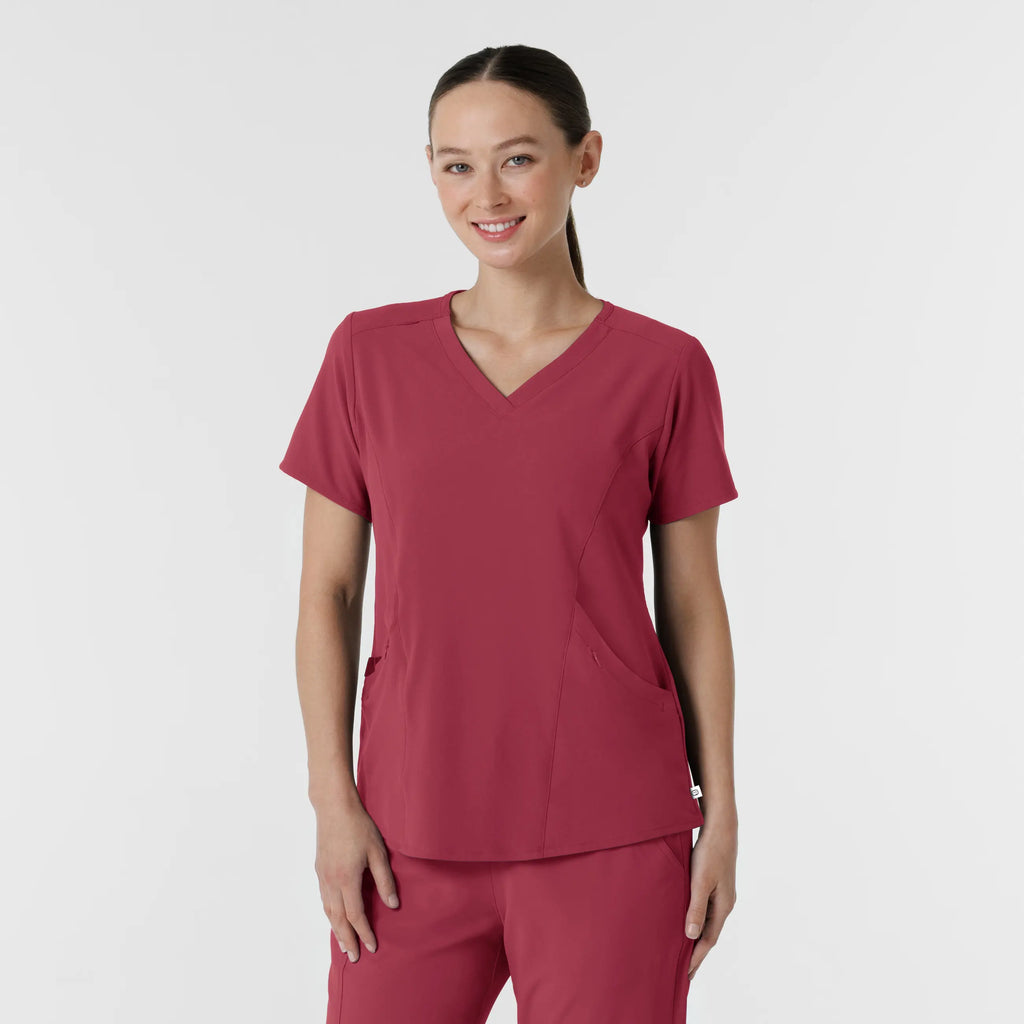 Wink Scrubs Women's RENEW V-Neck Scrub Top Ruby | scrub-supply.com