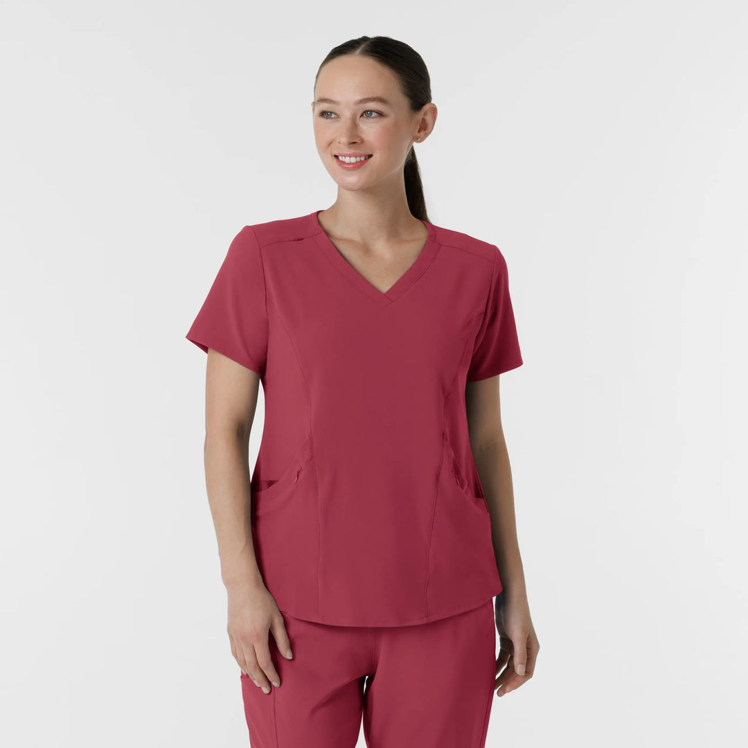 Wink Scrubs Women's RENEW V-Neck Scrub Top Ruby | scrub-supply.com