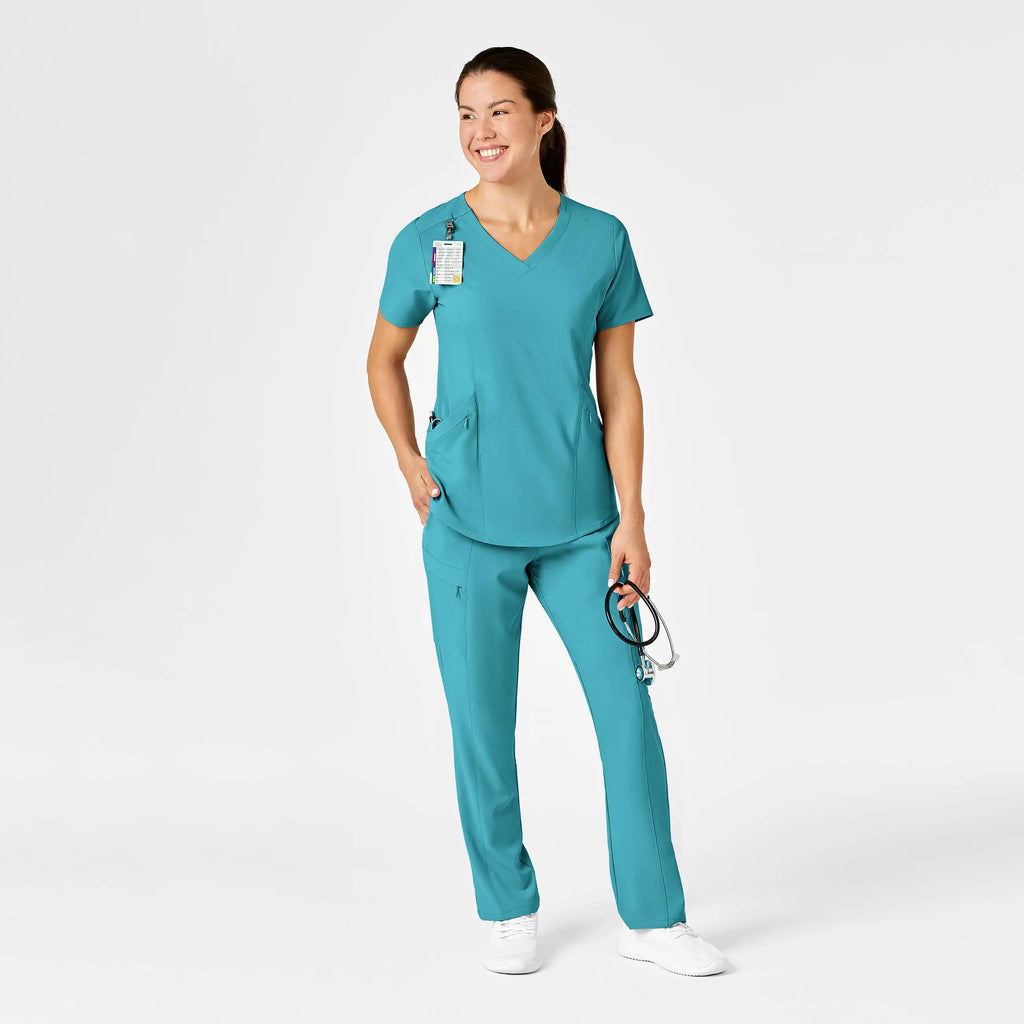 Wink Scrubs Women's RENEW V-Neck Scrub Top Teal | scrub-supply.com