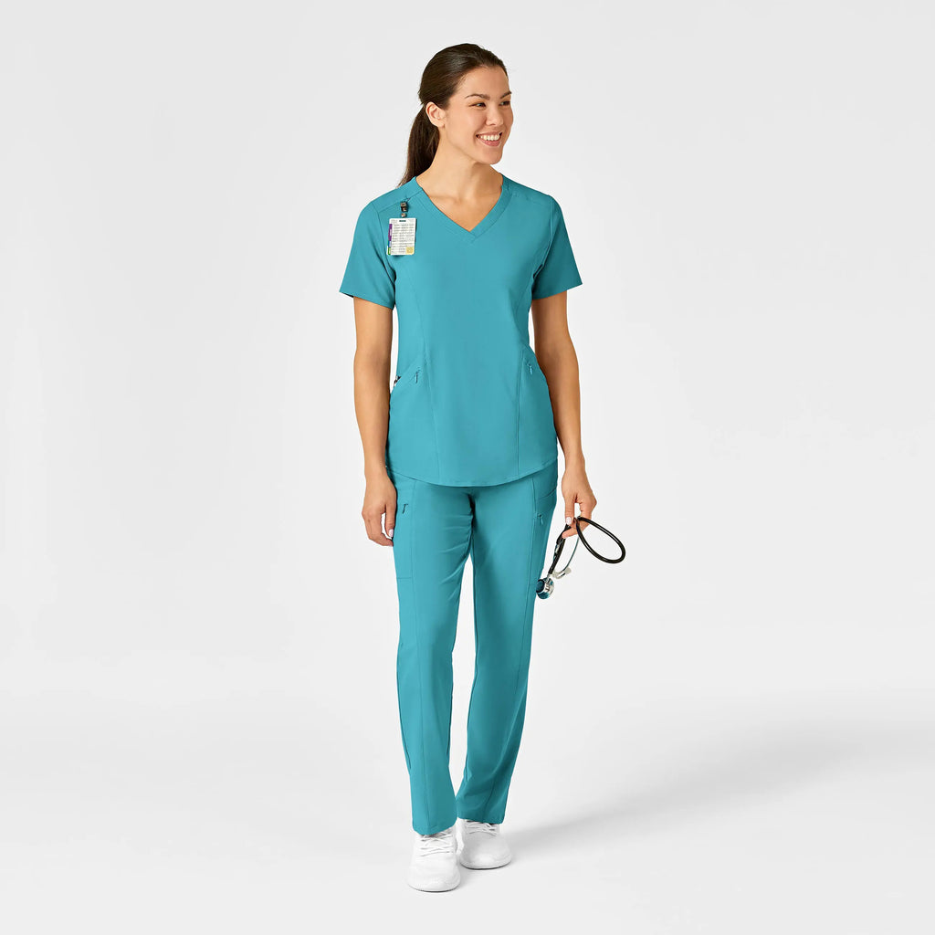 Wink Scrubs Women's RENEW V-Neck Scrub Top Teal | scrub-supply.com