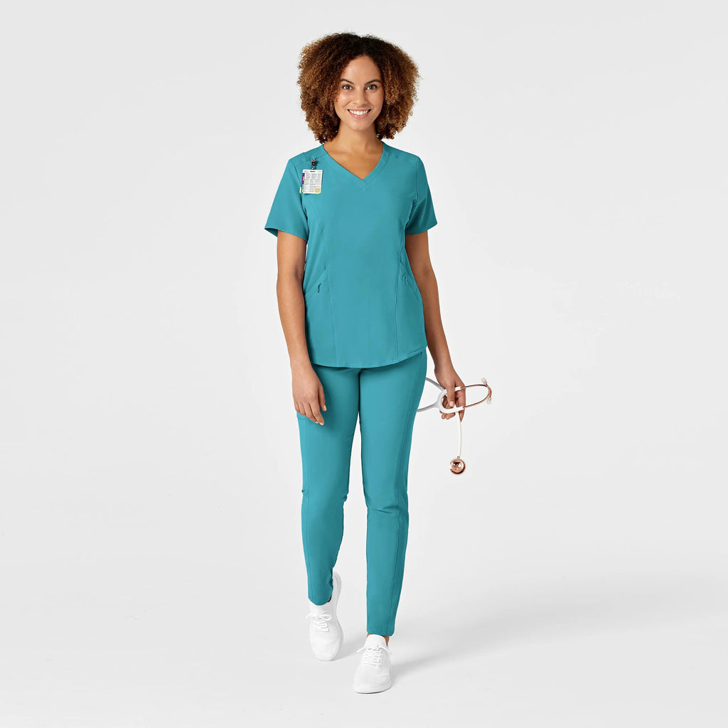 Wink Scrubs Women's RENEW V-Neck Scrub Top Teal | scrub-supply.com