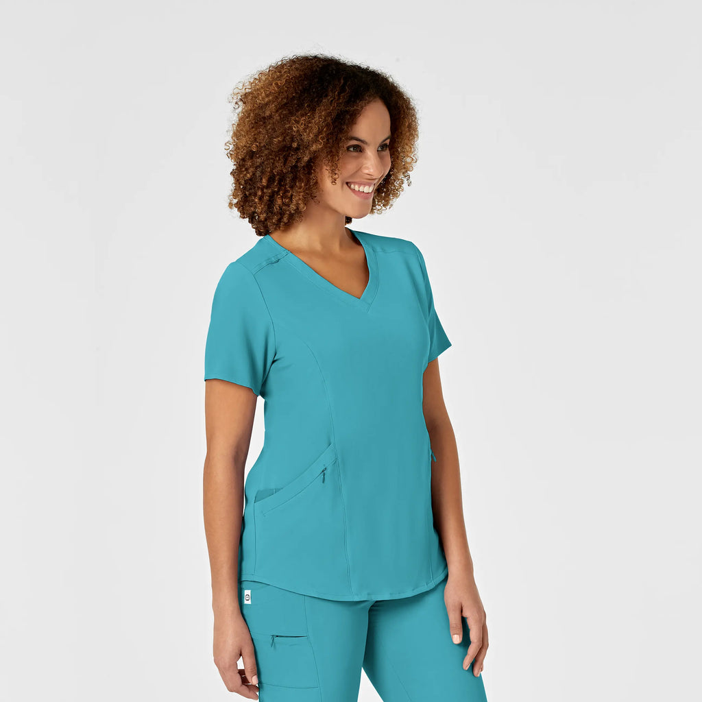 Wink Scrubs Women's RENEW V-Neck Scrub Top Teal | scrub-supply.com