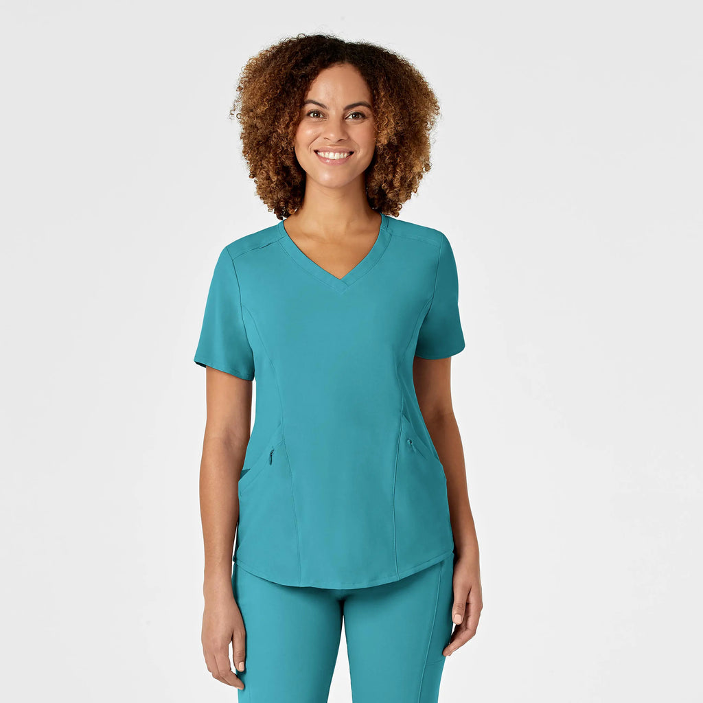 Wink Scrubs Women's RENEW V-Neck Scrub Top Teal | scrub-supply.com