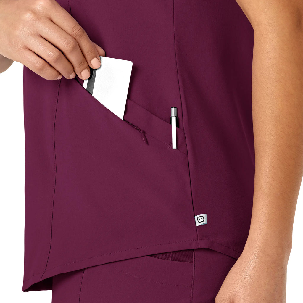 Wink Scrubs Women's RENEW V-Neck Scrub Top Wine | scrub-supply.com