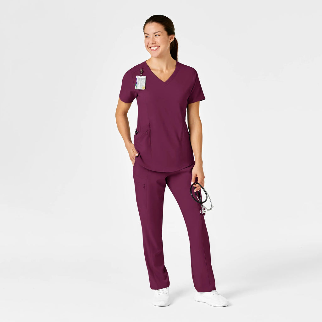 Wink Scrubs Women's RENEW V-Neck Scrub Top Wine | scrub-supply.com