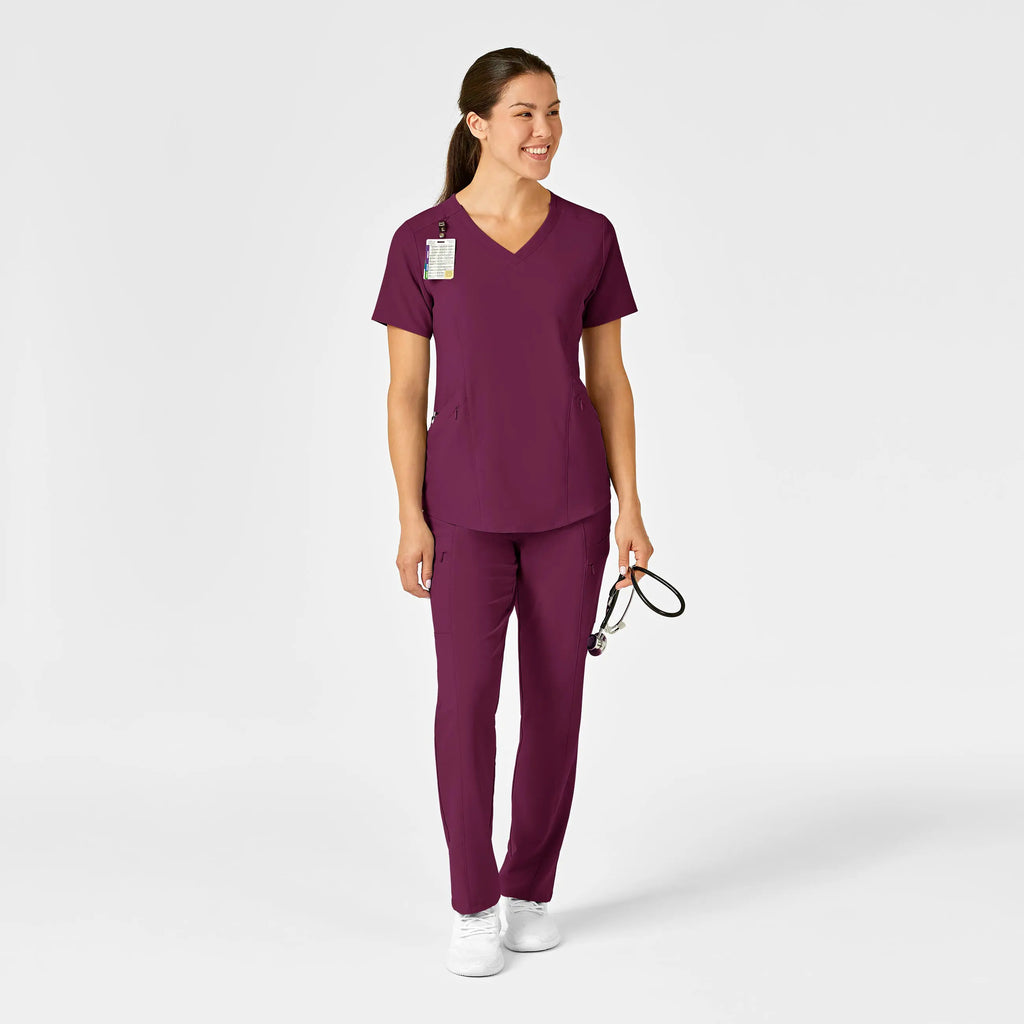 Wink Scrubs Women's RENEW V-Neck Scrub Top Wine | scrub-supply.com