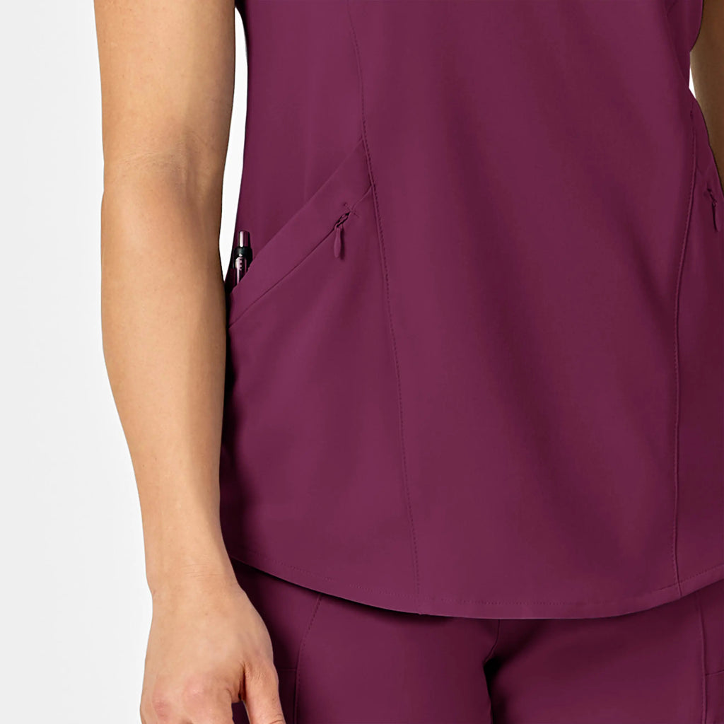 Wink Scrubs Women's RENEW V-Neck Scrub Top Wine | scrub-supply.com