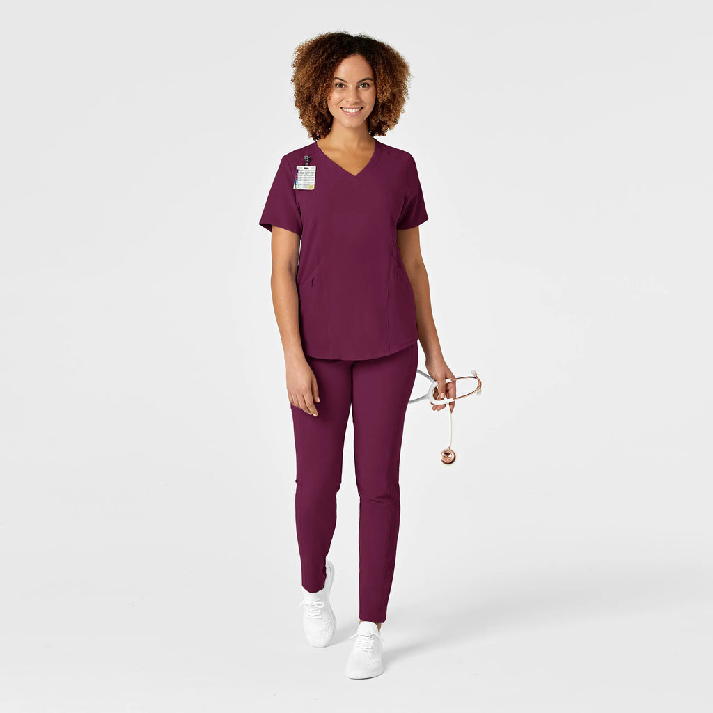 Wink Scrubs Women's RENEW V-Neck Scrub Top Wine | scrub-supply.com