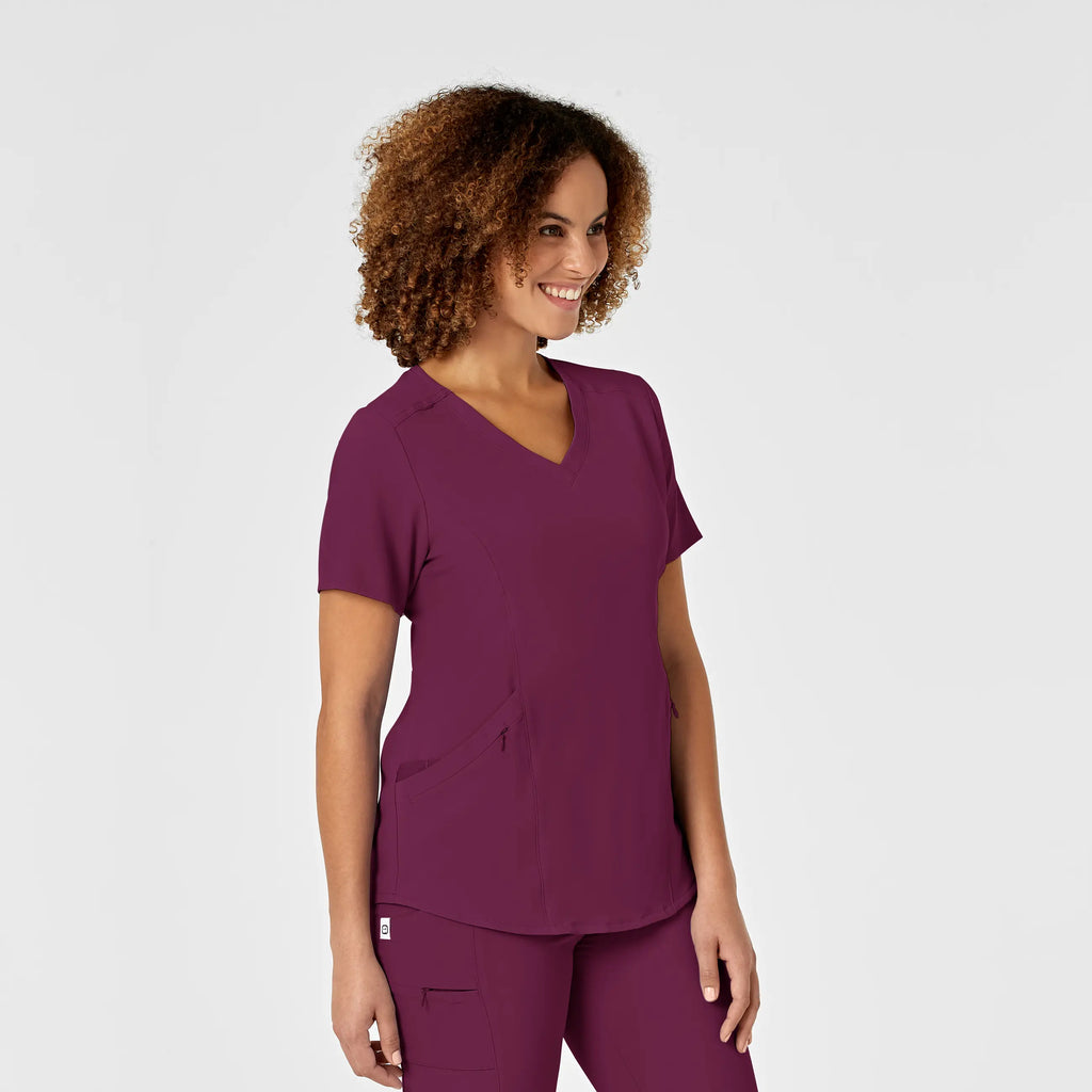 Wink Scrubs Women's RENEW V-Neck Scrub Top Wine | scrub-supply.com