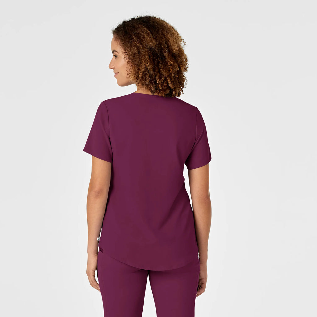 Wink Scrubs Women's RENEW V-Neck Scrub Top Wine | scrub-supply.com