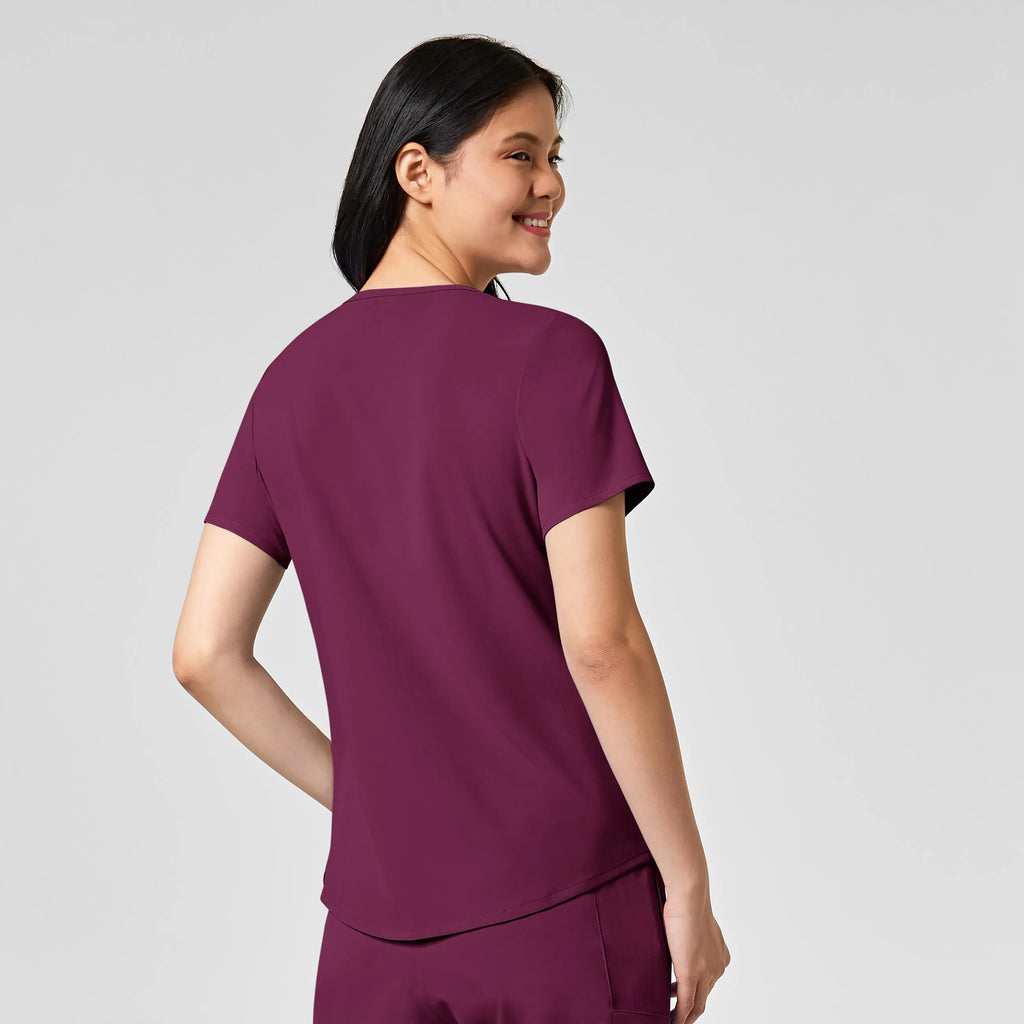 Wink Scrubs Women's RENEW V-Neck Scrub Top Wine | scrub-supply.com