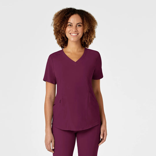 Wink Scrubs Women's RENEW V-Neck Scrub Top Wine | scrub-supply.com