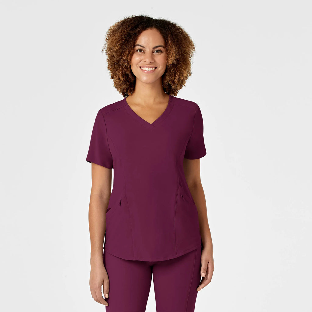 Wink Scrubs Women's RENEW V-Neck Scrub Top Wine | scrub-supply.com