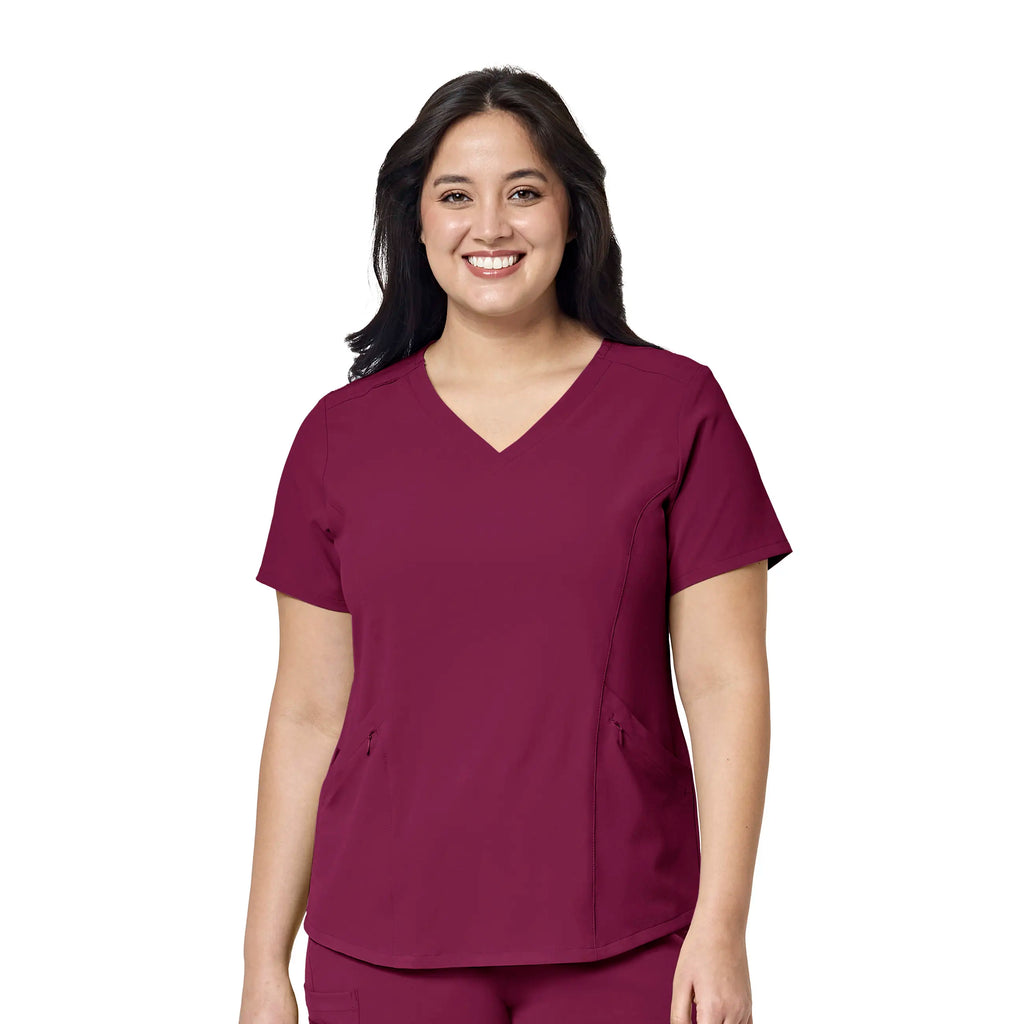 Wink Scrubs Women's RENEW V-Neck Scrub Top Wine | scrub-supply.com