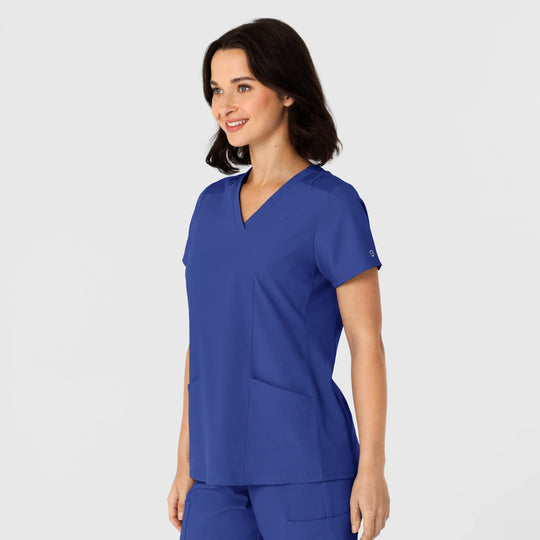 Wink Scrubs Women's Flex-n-Reach Side Panel V-Neck Scrub Top Galaxy Blue | scrub-supply.com