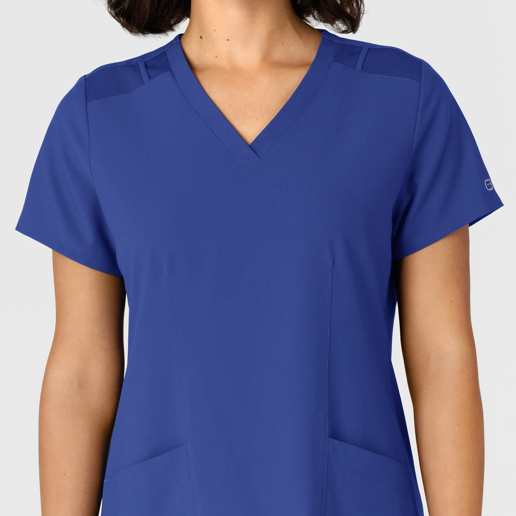 Wink Scrubs Women's Flex-n-Reach Side Panel V-Neck Scrub Top Galaxy Blue | scrub-supply.com
